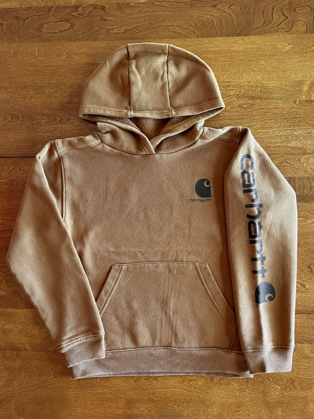 Carhartt tan logo hoodie M 10-12